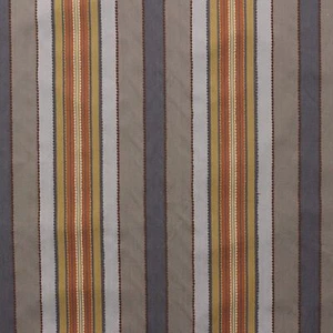 CANVAS EMBROIDERED CHENILLE STRIPE CLAY ORANGE MULTIPURPOSE FABRIC BY YARD 56"W - Picture 1 of 5