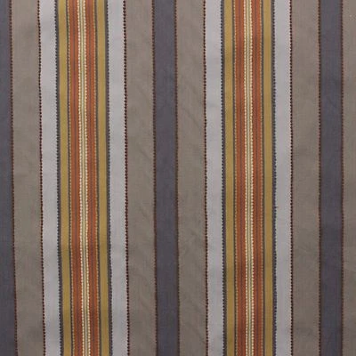 CANVAS EMBROIDERED CHENILLE STRIPE CLAY ORANGE MULTIPURPOSE FABRIC BY YARD 56"W - Image 1 of 4