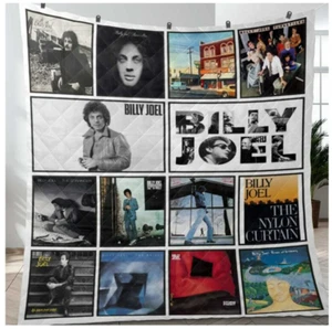 Billy J0el Album Collage Fleece Blanket, Billy Joel Piano Man Fleece Blanket - Picture 1 of 2
