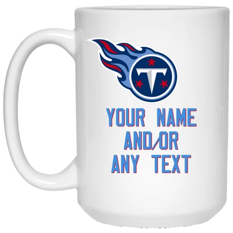 Custom Personalized Tennessee Titans White 15 oz Ceramic Coffee Mug Cup Cover