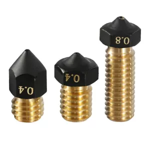 PACK DE 4 boquillas antiadherentes de impresión PETG para boquilla de latón E3D V6 Volcano MK8 1,75 mm - Imagen 1 de 6