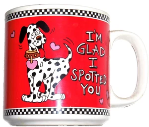 Dalmatiner Kaffeebecher Hund Ich bin froh, dass ich dich entdeckt habe rot Valentinstag - Bild 1 von 2