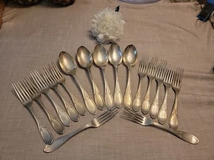 Antiguo HYDE & GOODRICH Nuevo Orleones MONEDA PLATA JUEGO cucharas tenedores 20 piezas - Imagen 1 de 20