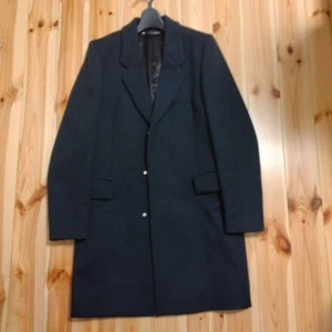 Paul Smith Navy Wool Chester Coat L Slim Fit Snap Buttons + Pockets - Picture 1 of 10