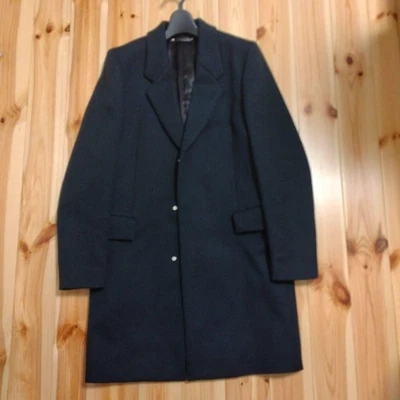 Paul Smith Navy Wool Chester Coat L Slim Fit Snap Buttons + Pockets - Image 1 of 4