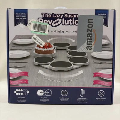 Lazy Susan Revolution for Rectangular Tables - Perfect for Dining & Parties OPEN - Image 1 of 4