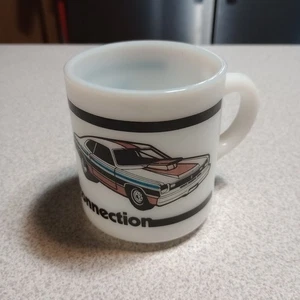 VTG Mopar Direct Connection Milk Glass Coffee Mug Chrysler Dodge Plymouth - Picture 1 of 8