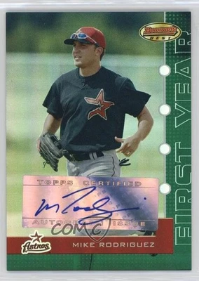 2005 Bowman's Best Green /399 Mike Rodriguez #107 Rookie Auto RC - Image 1 of 2