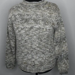 Super soft large tall wool blend  roll neck multicolor neutral sweater vintage - Picture 1 of 6