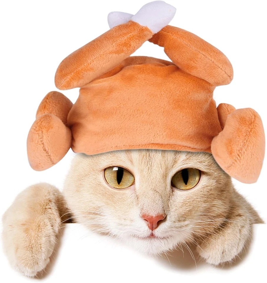 Diadema de pavo para gato y perro de Acción de Gracias - Divertido sombrero de vacaciones para mascotas pequeñas, gatos  Foto 1 de 4