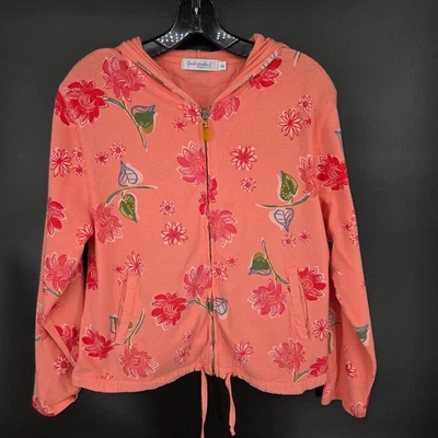 Fresh Produce Floral Cremallera Sudadera con Capucha Rosa Cordón Chaqueta Talla M Foto 1 de 4