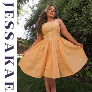 JessaKae Yellow Embroidered Mini June Dress, Size 2x, NWT! - Picture 1 of 17