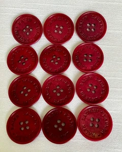 12 Vintage Ralph Lauren Buttons Red-Maroon 4 hole plastic good condition - 7/8” - Picture 1 of 3