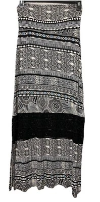 Maxi Vestido Vanity Mujer Sin Tirantes Halter Elástico Talla Mediana Encaje Negro Rayas Foto 1 de 4