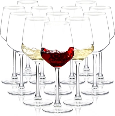 Wine Glasses Set of 12, 12Oz Clear Red/White Wine Cup, Long Stem Wine Glasses fo - Image 1 of 4