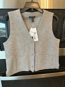 Eileen Fisher Lightweight Boiled Wool Vest in Regenerative Wool  XXS Fits S NWT - Picture 1 of 14