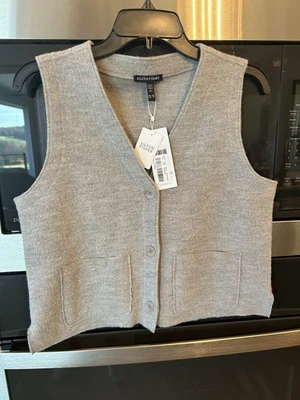 Eileen Fisher Lightweight Boiled Wool Vest in Regenerative Wool  XXS Fits S NWT - Image 1 of 4