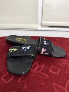 SANDALIAS SIN CORDONES MUJER THE LARKSPUR COLLECTION BLANCAS VERDES DRAGON FLY TALLA 9.5 - Imagen 1 de 6