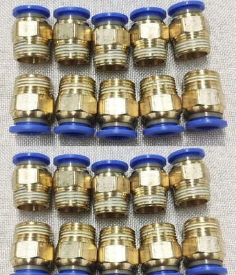 50 Pcs, Pneumatic 10mm OD Tube x 3/8" NPT Male Connector Push Connect Fitting - Image 1 of 4
