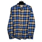 Urban Outfitters Flannel L/S Button Up Shirt Mens Xl Blue Plaid Lumberjack Grung