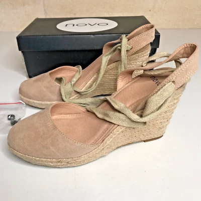 Novo Brielle Sand Colour Wedge Sandals Size 9 - image 1 of 4