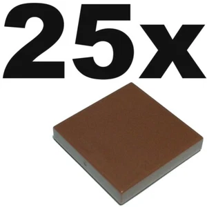 NEW LEGO - TILES - 2 x 2 - Brown Reddish tile x 25 - smooth flat tiled 2x2 - Picture 1 of 1
