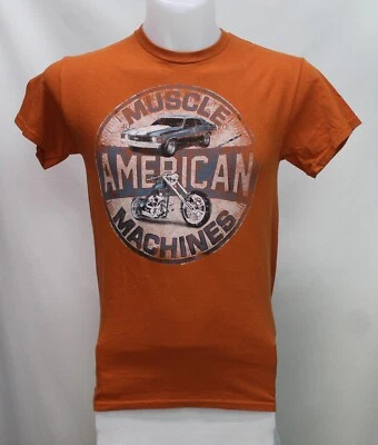 Camiseta Gildan Chicos American Muscle Machine Manga Corta Naranja Talla S Foto 1 de 3