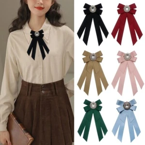 Elegant Bow Tie Solid Color Necktie Shirt Collar Pin Clothing Accessories - Picture 1 of 25