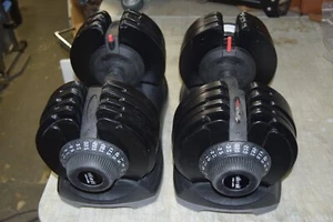 2 Ativafit Dialtech Elite 65 Lb Pound Adjustable Dumbbells with Bases **READ** - Picture 1 of 12