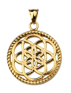 Traumfänger Anhänger Edelstahl Blume gold Größe M TF02MGO 3,5 cm - Bild 1 von 1