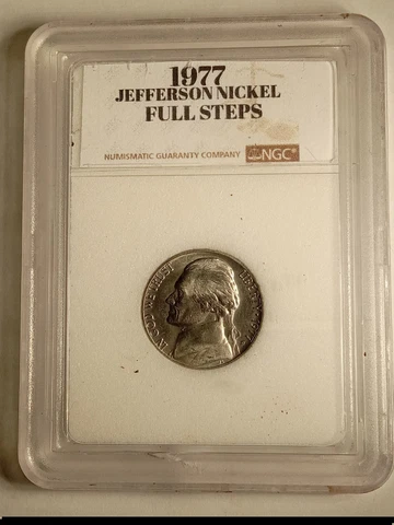 1977-D Jefferson Nickel Gem BU Uncirculated Full Step SIX Full Steps Cover