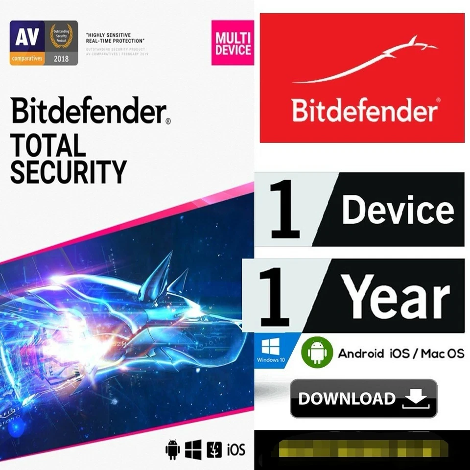 BitDefender Total Security 2020 / 2021 | 1 Devices 1 Year License 100%... - Image 1 of 1