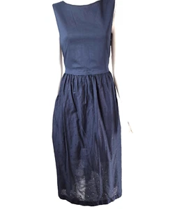 Cotton Dress Dark Navy Ines De La Fressange Paris & Uniqlo Summer Shift Size S - Picture 1 of 13