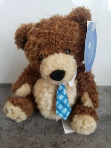#1 Dad Plush Stuffed Father's Day Bear American Greetings Wearing Blue Tie 6" - Picture 1 of 12