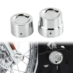 Chrom HInten Axle Nut Cover Vorderachse Kappe Für Harley Sportster Dyna 2008-17 - Picture 1 of 11