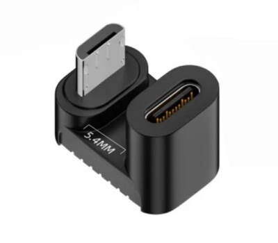 Micro USB 5Pin to USB-C Up Angle Adapter | Male to Female Data Charger - Image 1 of 4