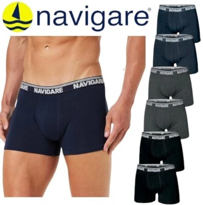 6 Boxer uomo NAVIGARE cotone bielastico elasticizzato mutande slip Blu Nero 573E