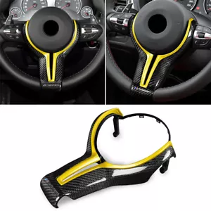 Carbon Fiber +Yellow Replace Steering Wheel Cover for BMW M2 M3 M4 M5 M6 X5M X6M - Bild 1 von 12