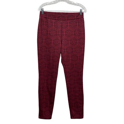 Pantalones Nanette Lepore Cintura Elástica Elastizados Pierna Cónica Estampado Floral Rojo Mujer M Foto 1 de 4