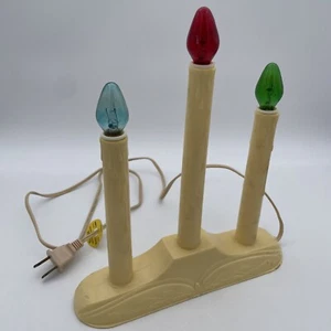 Vintage Christmas Holiday 3 Candle Drip Lights Electric Candolier with Bulbs - Picture 1 of 5
