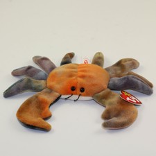TY Beanie Baby - CLAUDE the Crab (Orange Colors) MWMWTs