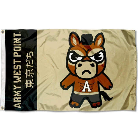 Army Black Knights Kawaii Tokyodachi Mascot 3x5 Banner Flag Cover