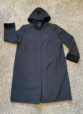 ANNE KLEIN Womens Black Water-Resistant Raincoat w/Hood Sz M - Image 1 of 4