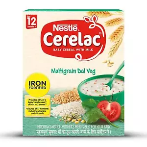 Nestle Cerelac Fortified Baby Cereal with Milk, Multigrain Dal Veg – 12 Month + - Picture 1 of 7