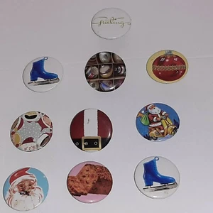 Juego de 10 mini botones de vacaciones de Navidad pinbacks únicos 1" - Imagen 1 de 7