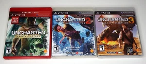 Uncharted Trilogy 1/2/3 (Sony PlayStation 3, PS3) CIB, Naughty Dog, Nathan Drake - Picture 1 of 5