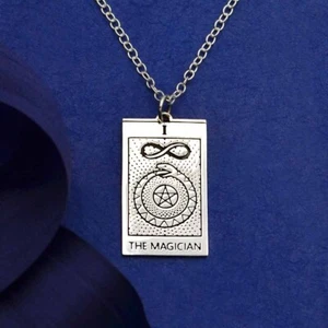 Magician Tarot Card Necklace - Sterling Silver 18 Inch - NEW - Picture 1 of 3