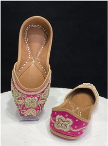 Women Jutti Indian Mojari embroidery khussa UK size 4-8 tripti wedding Shoe - Picture 1 of 6