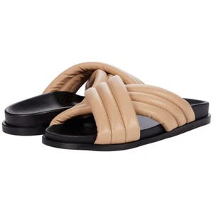Aquatalia Ivie gefütterte Leder-Pantoletten Sandalen in Cappuccino Größe 8,5 NEU - Bild 1 von 24
