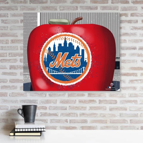 New York Mets Unsigned Stretched 20x24 Canvas Giclee Print-Designed/Maz Adams Cover